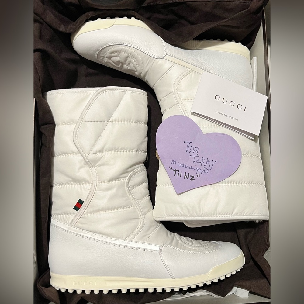 Gucci Val d'isere Flat Boot Mid-Calf Snow Boots, Sz 38+